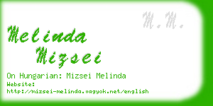 melinda mizsei business card